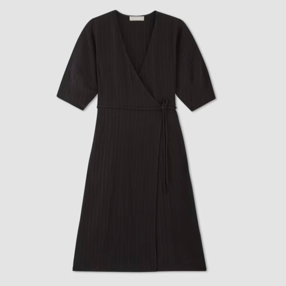 Everlane The City Stripe Wrap Dress